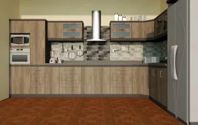 Brown Wood Kitchen Cabinets