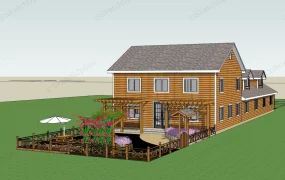 Wooden Country House Plan