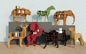 Animal Shaped Wooden Bookcases