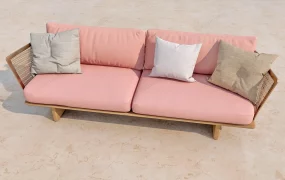 Pink Two Seater Sofa