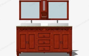 Antique Red Bathroom Vanity