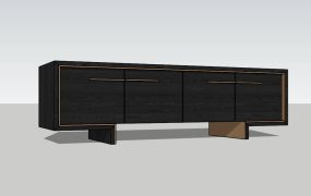 Black TV Cabinet for Living Room