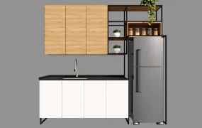 Modern Industrial Compact Kitchenette Set