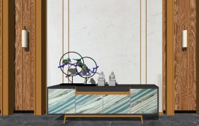 Art Deco TV Stand Wall Idea