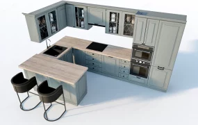 Transitional Peninsula Style Kitchen Layout