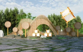 Woven Bamboo Art Installation