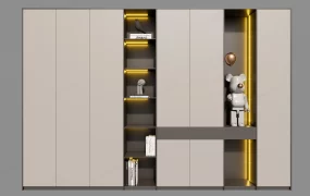 Multi Functional Modular Wall Storage Cabinet System SketchUp 3D Model