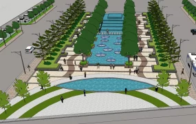 Public Plaza Fountain Design