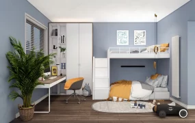 Light Blue And White Kids Bedroom