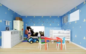Blue Nursery Room