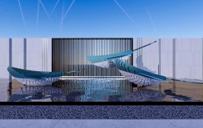 Whale Landscape Sculpture Design