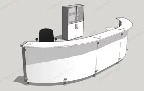 Curved Reception Desk With Storage