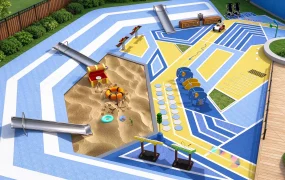 Geometric Outdoor Playground And Sandpit SketchUp 3D Model