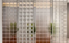 Modern Glass Panel Room Divider Design