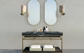 Brass And Marble Bathroom Vanity