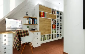 Small Loft Bedroom With Office
