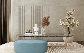 Modern Oval Marble Coffee Table