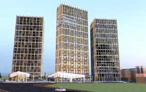 Commercial Center Plaza And Office Buildings