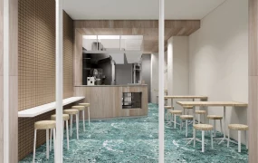 Modern Minimalist Cafe And Bistro Interior SketchUp 3D Model