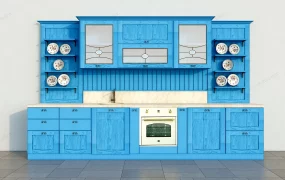 Blue Retro Kitchen Cabinet Ideas