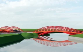 Parametric Steel Arch Bridge SketchUp 3D Model