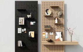 Wall Mounted Pegboard With Shelf