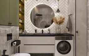 Modern Space Optimized Bathroom Layout
