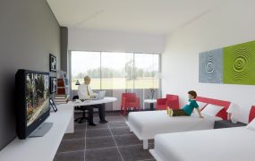 Twin Beds Hotel Room Interior Design