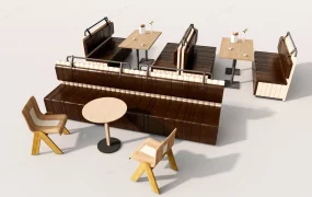 Industrial Style Restaurant Booths