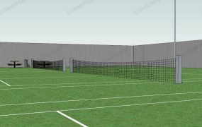 Tennis Courts With Fence