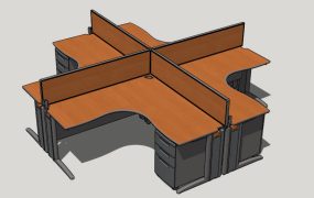 4 Person Office Workstation Desk