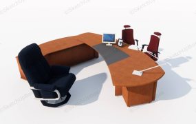 L Shaped Executive Office Desk And Chairs