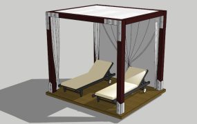 Patio Canopy Gazebo with Sunloungers