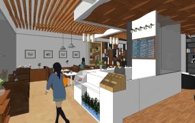 Coffee Shop With Reading Area