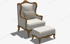 Accent Chair And Ottoman Set