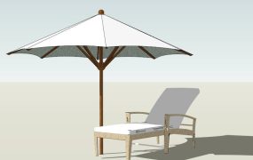 Outdoor Sunlounger with Umbrella
