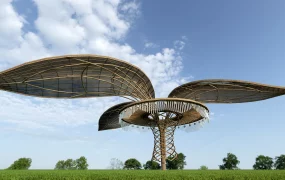 Tree Like Glass Shade Structure