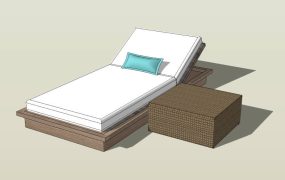 Outdoor Garden Rattan Sun Lounger