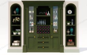 Wine Display Case With Shelves