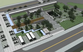 Street Park With Car Parking