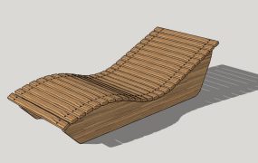 Curved Wooden Sun Lounger