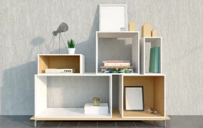 Low White Bookcase