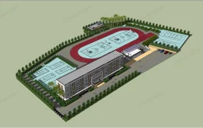 School Building And Athletic Fields