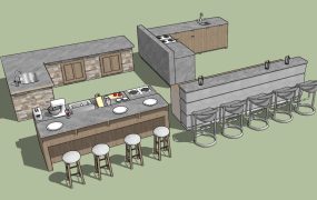 Outdoor Kitchen With Bar