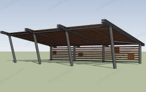 Wood And Steel Pergola