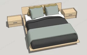 3 Piece Wood Platform Bed Set