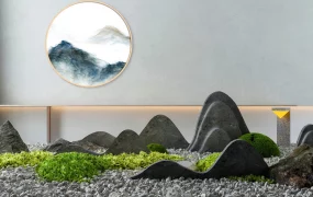 Modern Zen Garden Landscape Installation