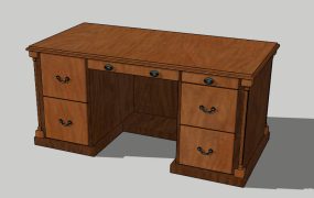 Vintage Office Desk with Drawers