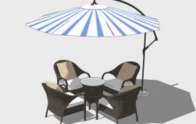 Rattan Garden Patio Set with Umbrella