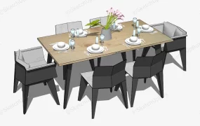 7 Piece Rectangular Dining Table Set